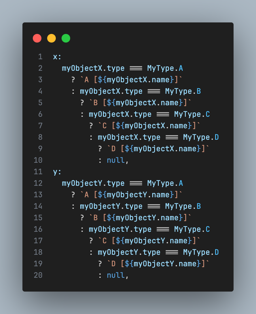 Don't use ternary like this
