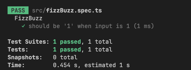 1st test passed
