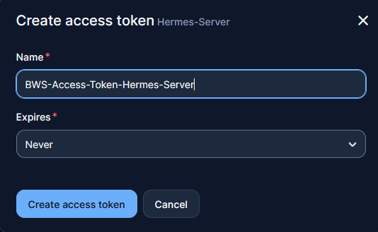 สร้าง Access token — ตั้งชื่อและวันหมดอายุ