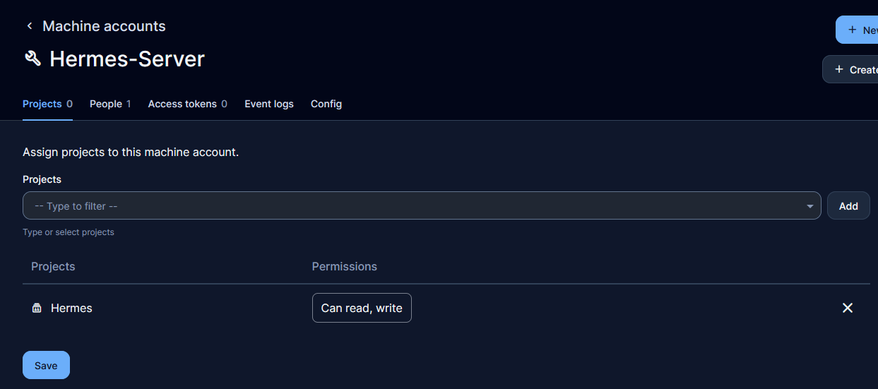 Project Hermes — Permission Can read, write