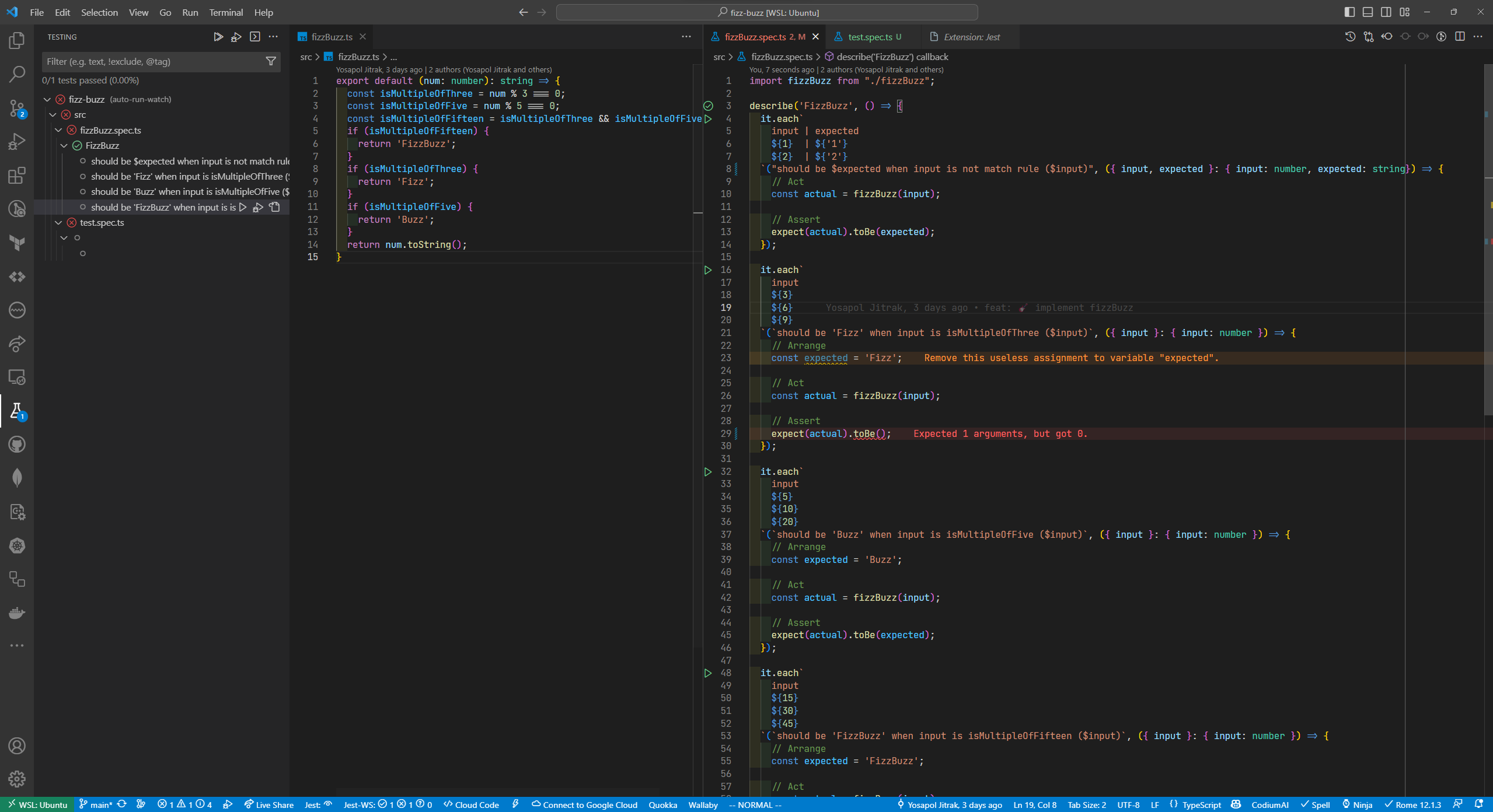 Jest extension not run